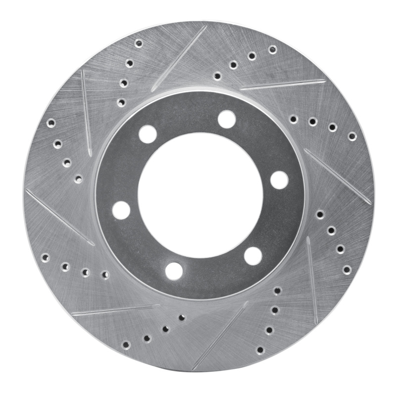 Toyota Sequoia Brake Rotor (1) - Front Left - R1 Concepts - Drilled & Slotted - Silver - `00-`07